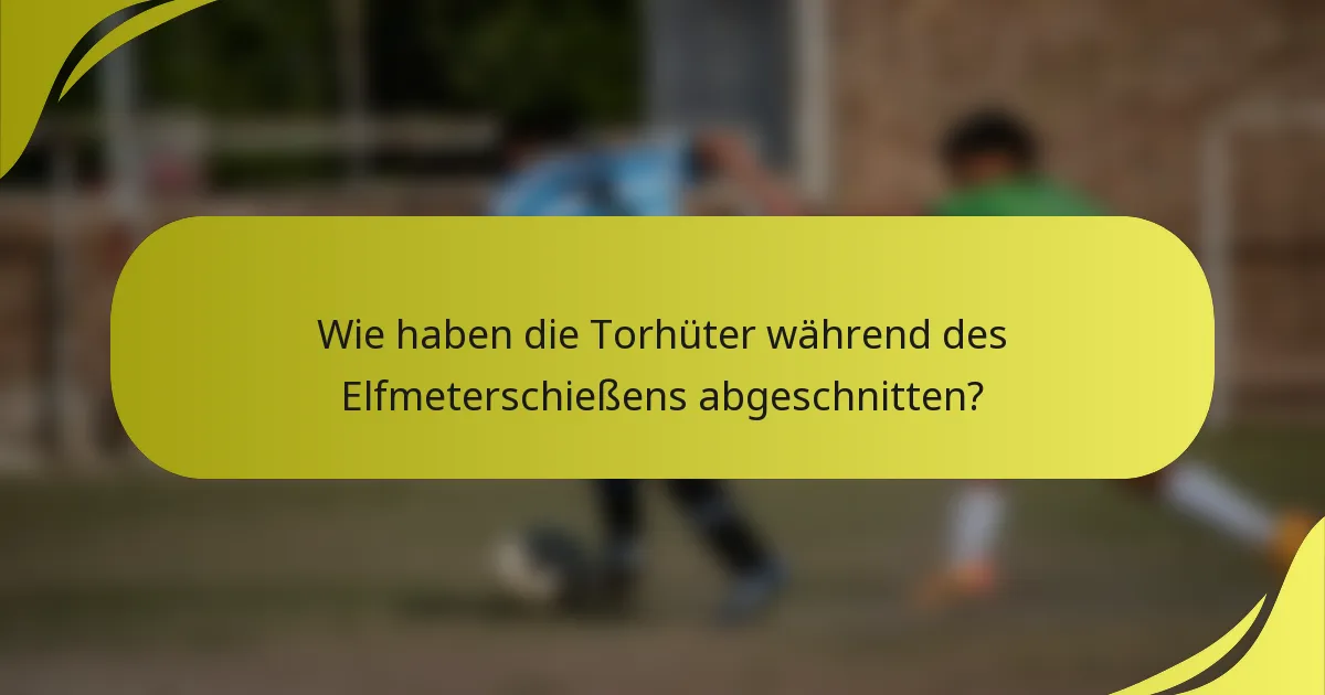 Wie haben die Torhüter während des Elfmeterschießens abgeschnitten?